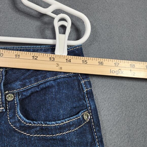 Miss Me Jeans 29 Dark INDIGO Blue JS5151SR Skinny STRETCH Low Rise Plain Pocket - Picture 7 of 12